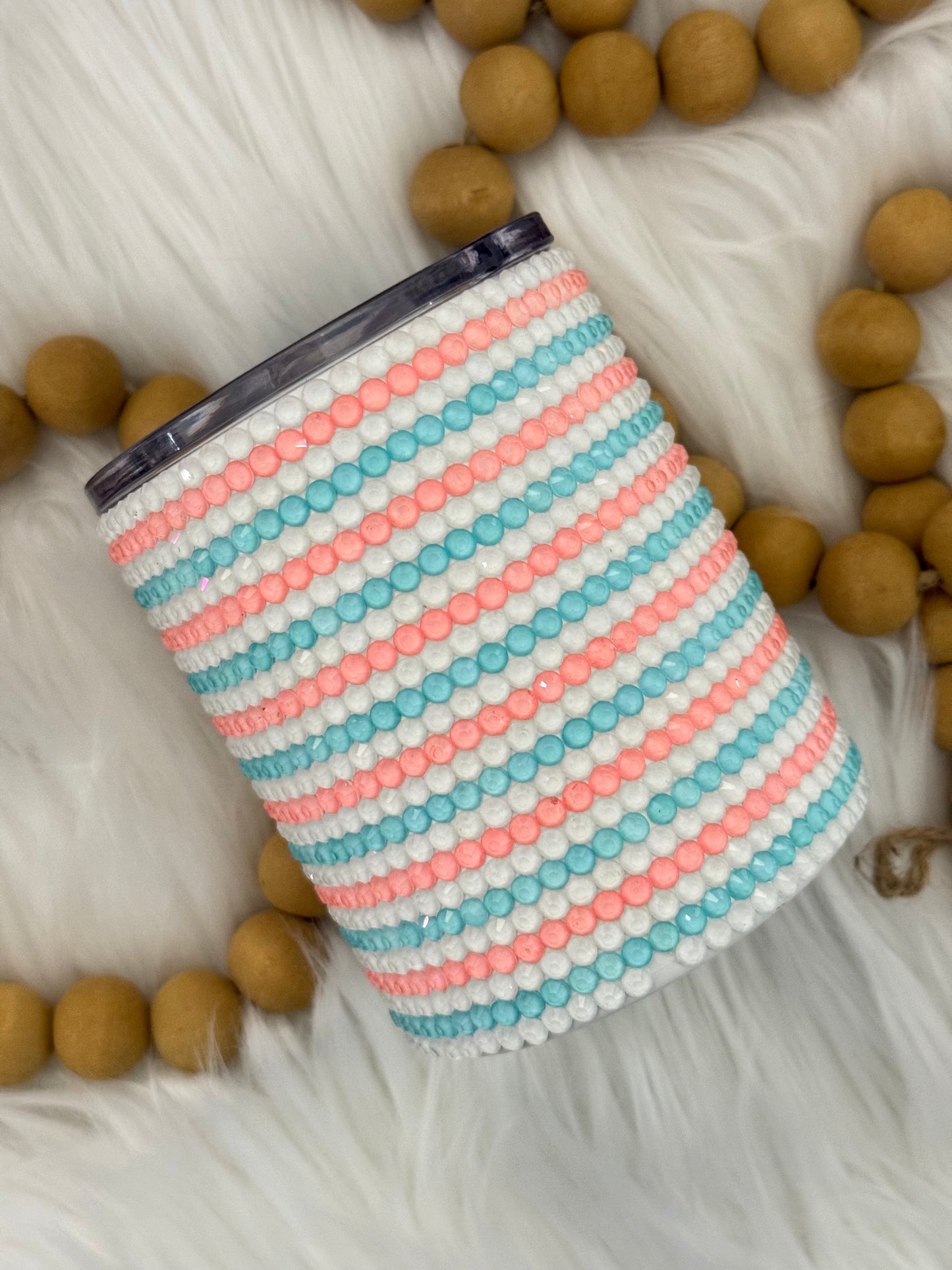 Beach Stripes Rhinestone Shorty Tumbler