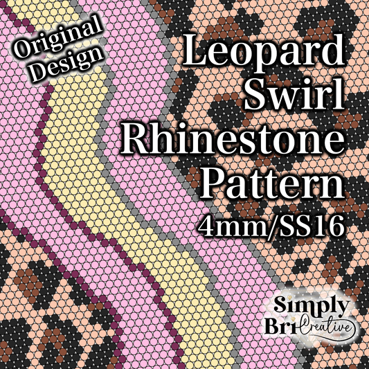 Leopard Swirl Rhinestone Pattern (4mm/SS16)