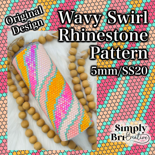 Wavy Swirl Rhinestone Pattern (5mm/SS20)