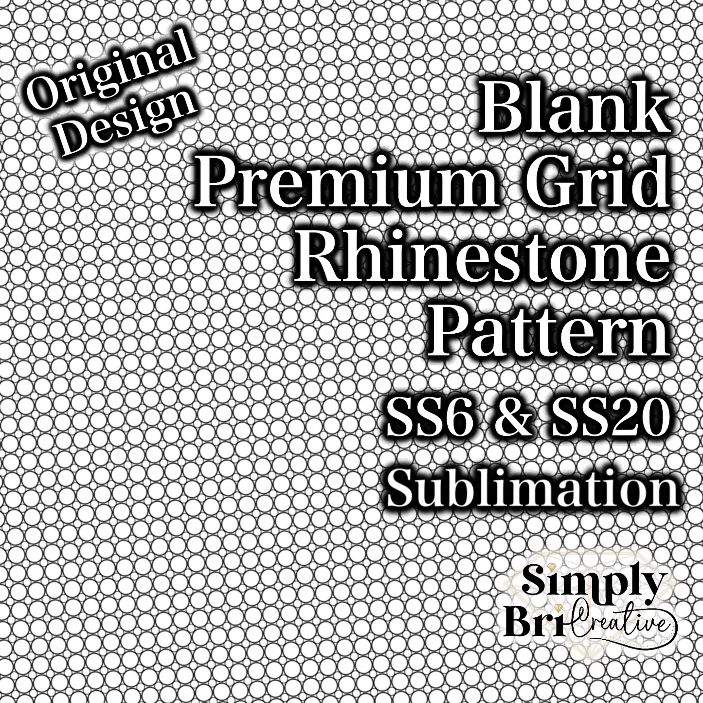 Blank Rhinestone Sublimation Pattern Premium Grid (SS6 & SS20)