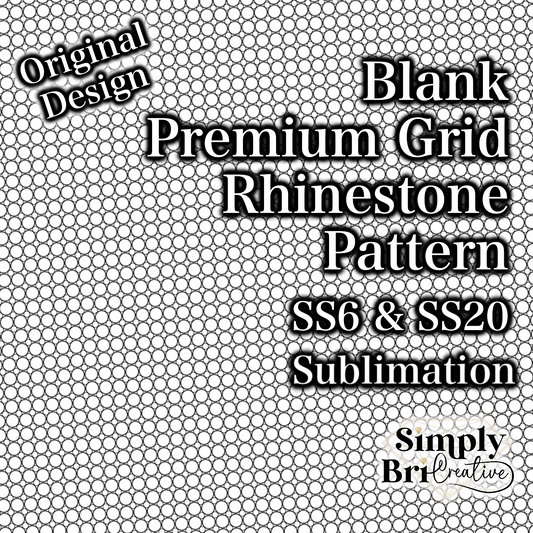 Blank Rhinestone Sublimation Pattern Premium Grid (SS6 & SS20)