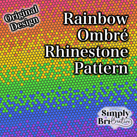 Rainbow Ombré Rhinestone Pattern (4mm/SS16)