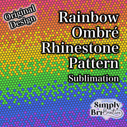 Rainbow Ombré Sublimation Rhinestone Pattern (4mm/SS16)