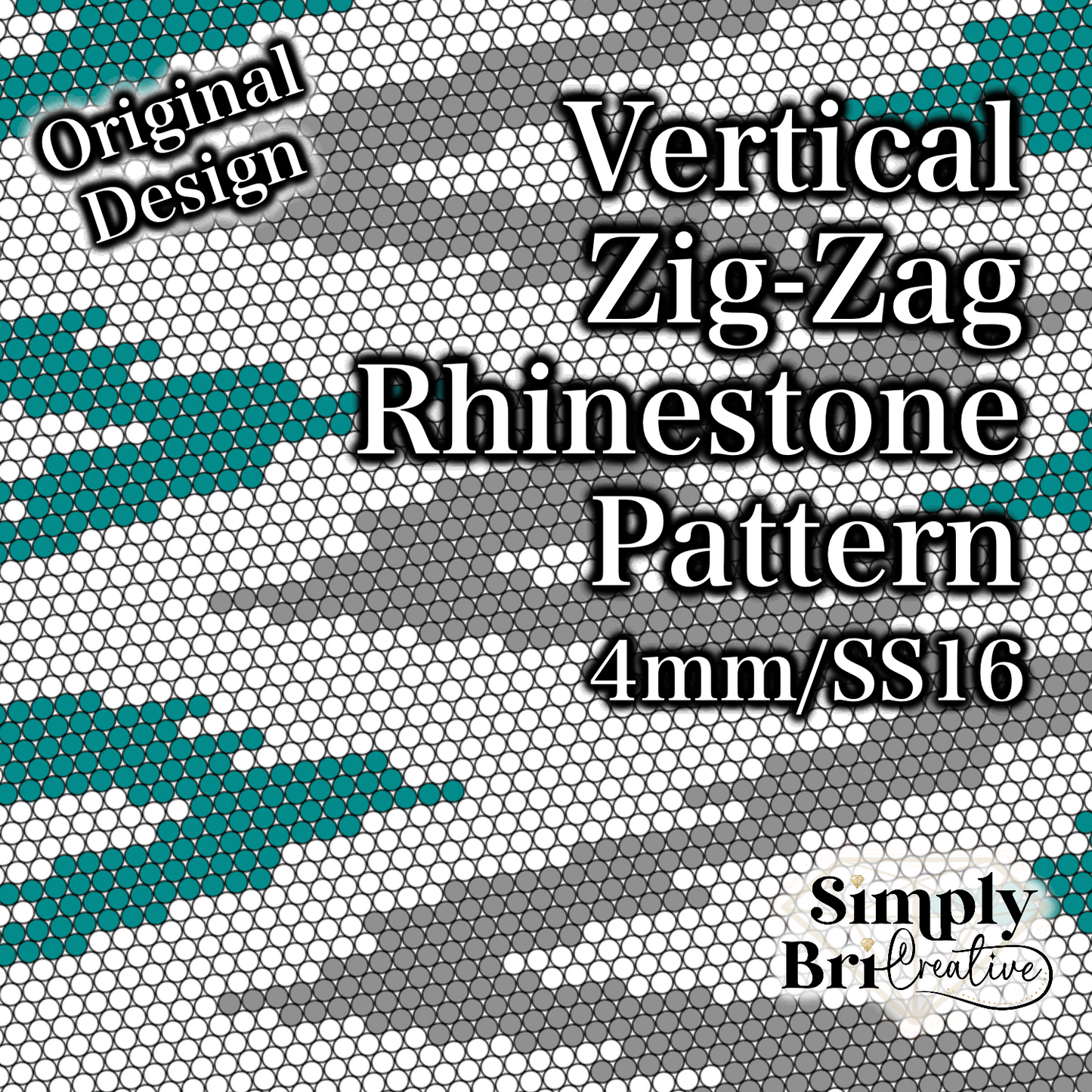 Vertical Zig-Zag Rhinestone Pattern (4mm/SS16)