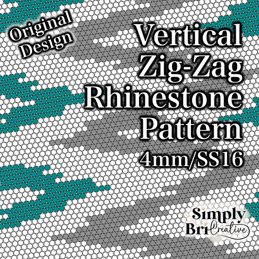 Vertical Zig-Zag Rhinestone Pattern (4mm/SS16)