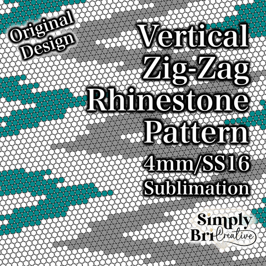 Vertical Zig-Zag Sublimation Rhinestone Pattern (4mm/SS16)