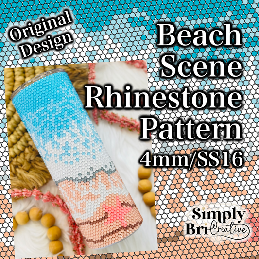 Beach Scene Rhinestone Pattern (4mm/SS16)