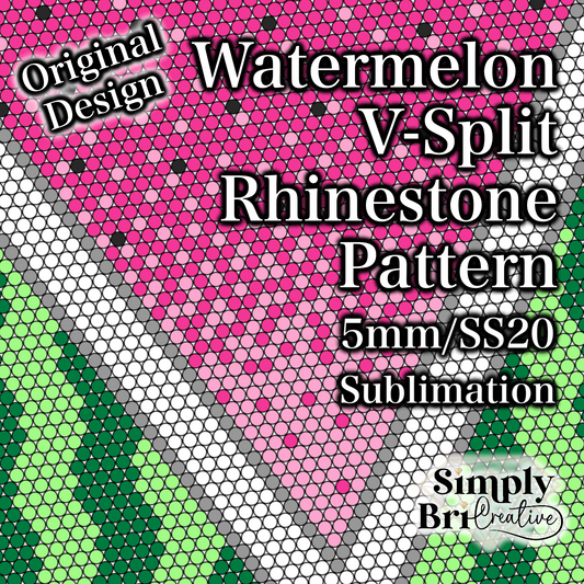 Watermelon V-Split Sublimation Rhinestone Pattern (5mm/SS20)