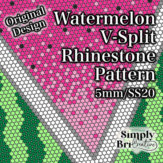 Watermelon V-Split Rhinestone Pattern (5mm/SS20)