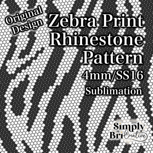 Zebra Print Sublimation Rhinestone Pattern (4mm/SS16)