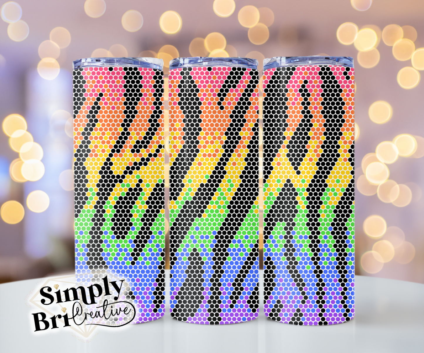 Rainbow Zebra Print Template Tumbler (4mm/SS16)