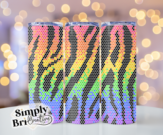 Rainbow Zebra Print Template Tumbler (4mm/SS16)