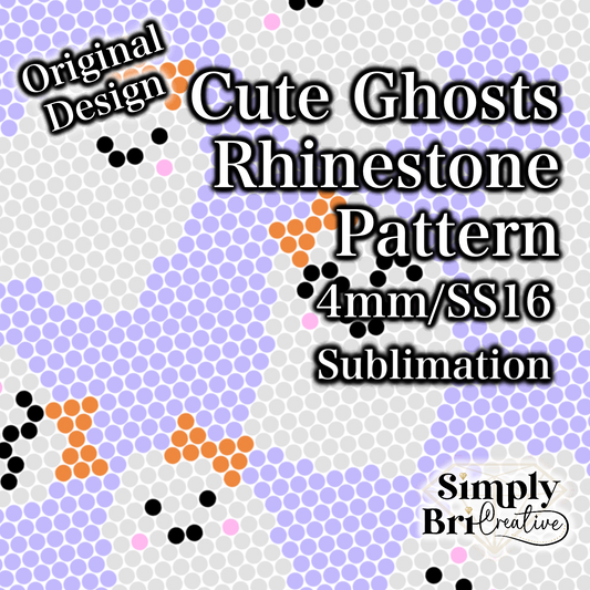 Cute Ghosts Sublimation Rhinestone Pattern (4mm/SS16)
