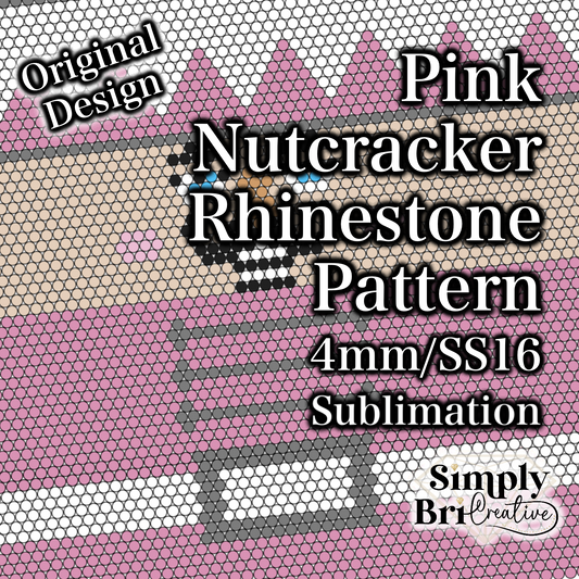 Pink Nutcracker Sublimation Rhinestone Pattern (4mm/SS16)