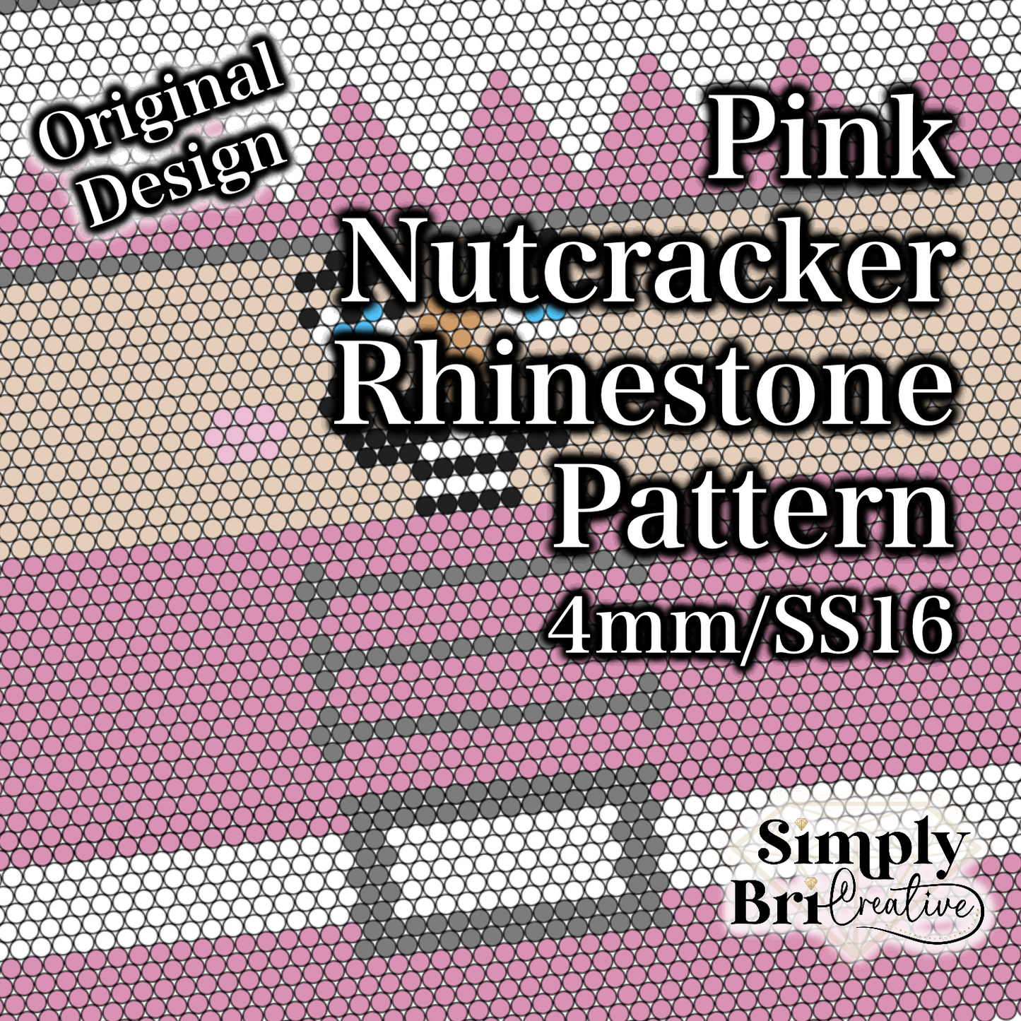 Pink Nutcracker Rhinestone Pattern (4mm/SS16)