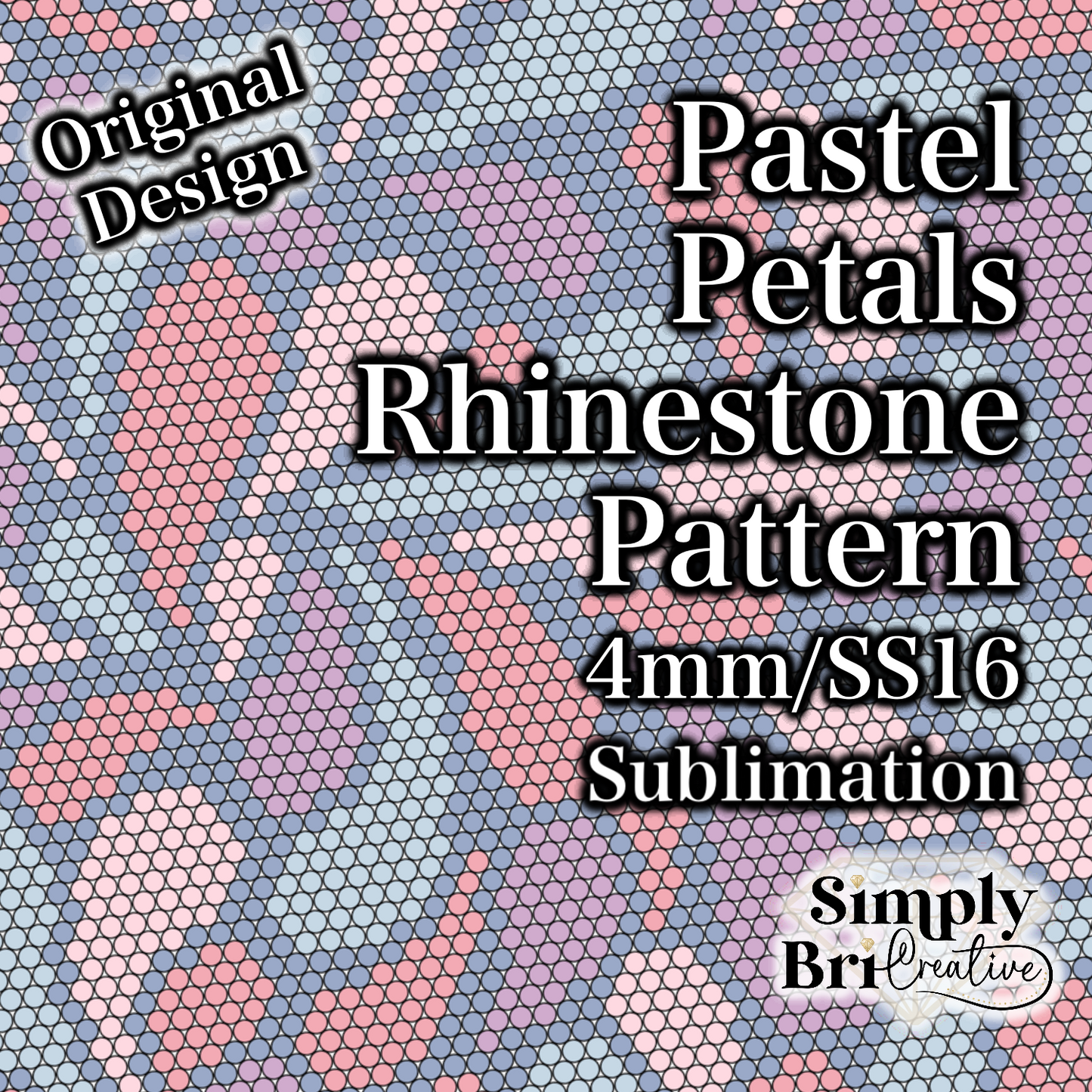 Pastel Petals Sublimation Rhinestone Pattern (4mm/SS16)