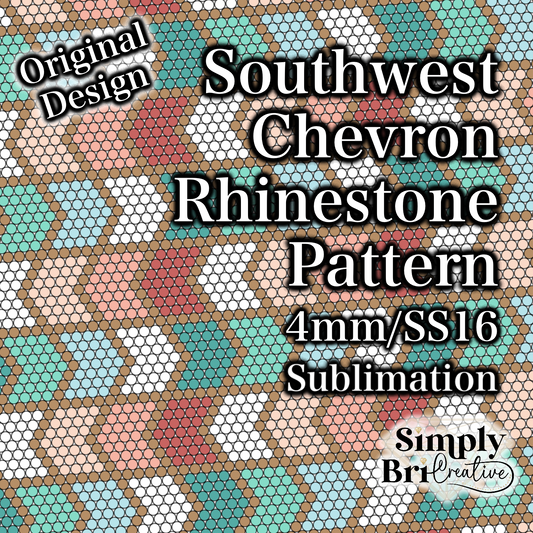 Southwest Chevron Sublimation Rhinestone Pattern (4mm/SS16)