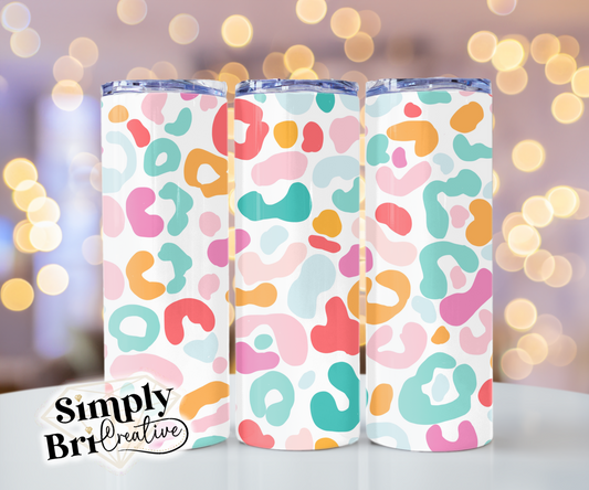 Pastel Leopard Spots Template Tumbler
