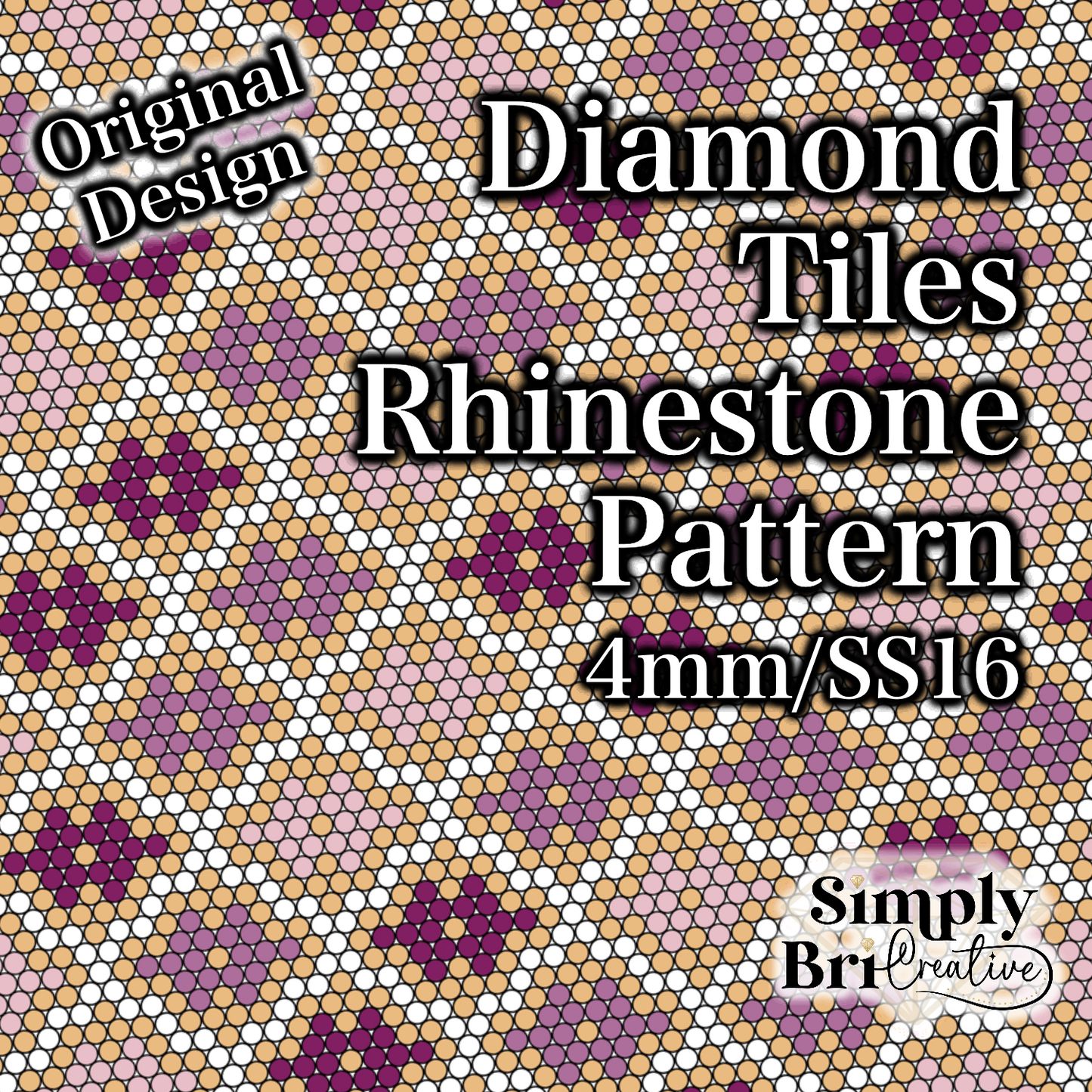 Diamond Tiles Rhinestone Pattern (4mm/SS16)