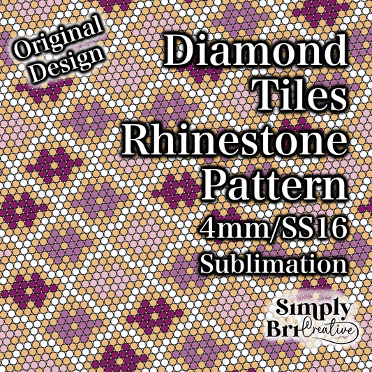 Diamond Tiles Sublimation Rhinestone Pattern (4mm/SS16)
