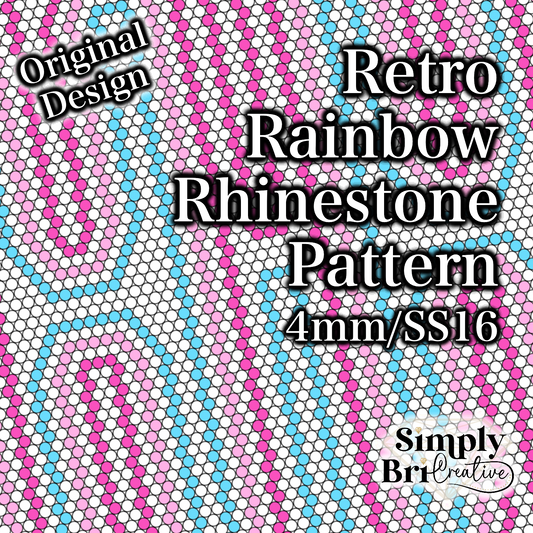 Retro Rainbow Rhinestone Pattern (4mm/SS16)