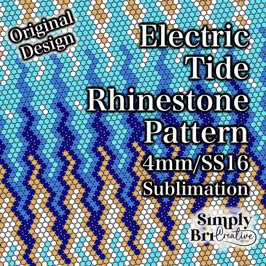 Electric Tide Sublimation Rhinestone Pattern (4mm/SS16)