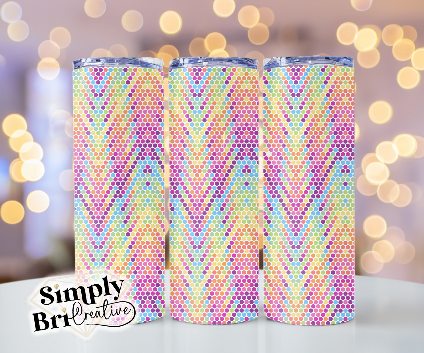 Trippy Rainbow Chevron Template Tumbler