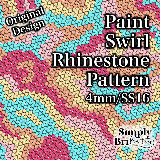 Paint Swirl Rhinestone Pattern (4mm/SS16)