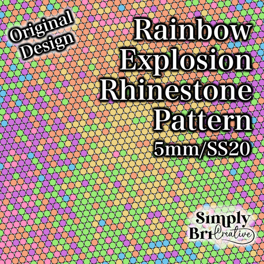 Rainbow Explosion Rhinestone Pattern (5mm/SS20)