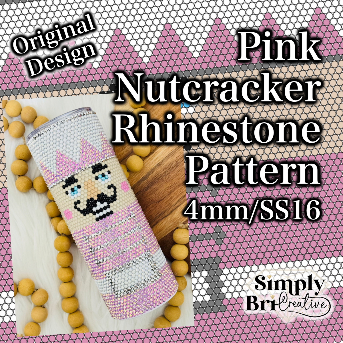 Pink Nutcracker Rhinestone Pattern (4mm/SS16)