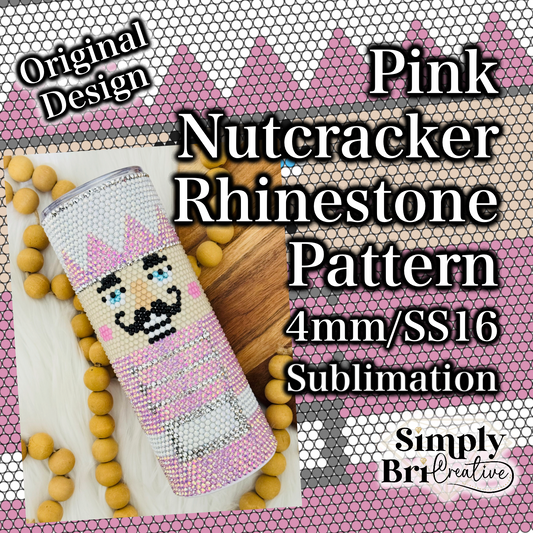 Pink Nutcracker Sublimation Rhinestone Pattern (4mm/SS16)