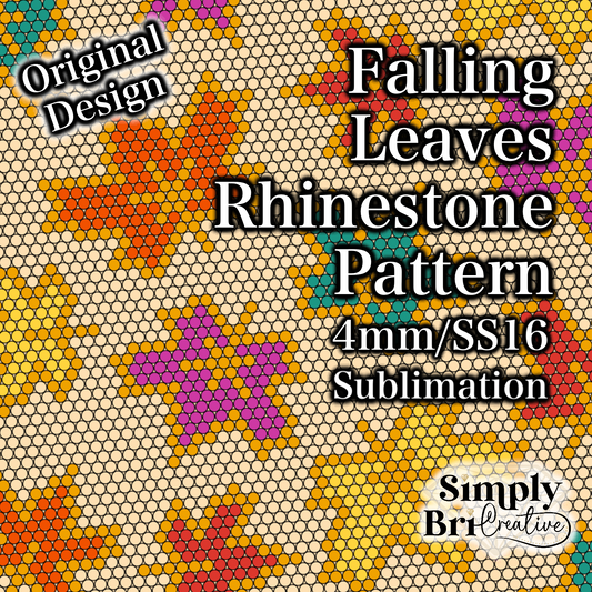 Falling Leaves Sublimation Rhinestone Pattern (4mm/SS16)