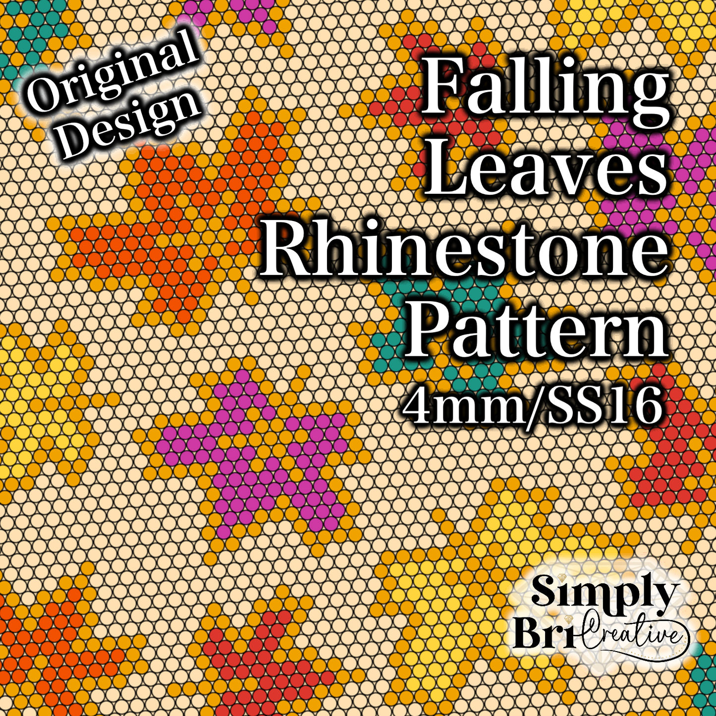 Falling Leaves Rhinestone Pattern (4mm/SS16)