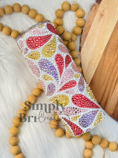 Pastel Petals Rhinestone Tumbler