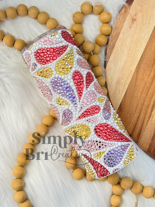Pastel Petals Rhinestone Tumbler