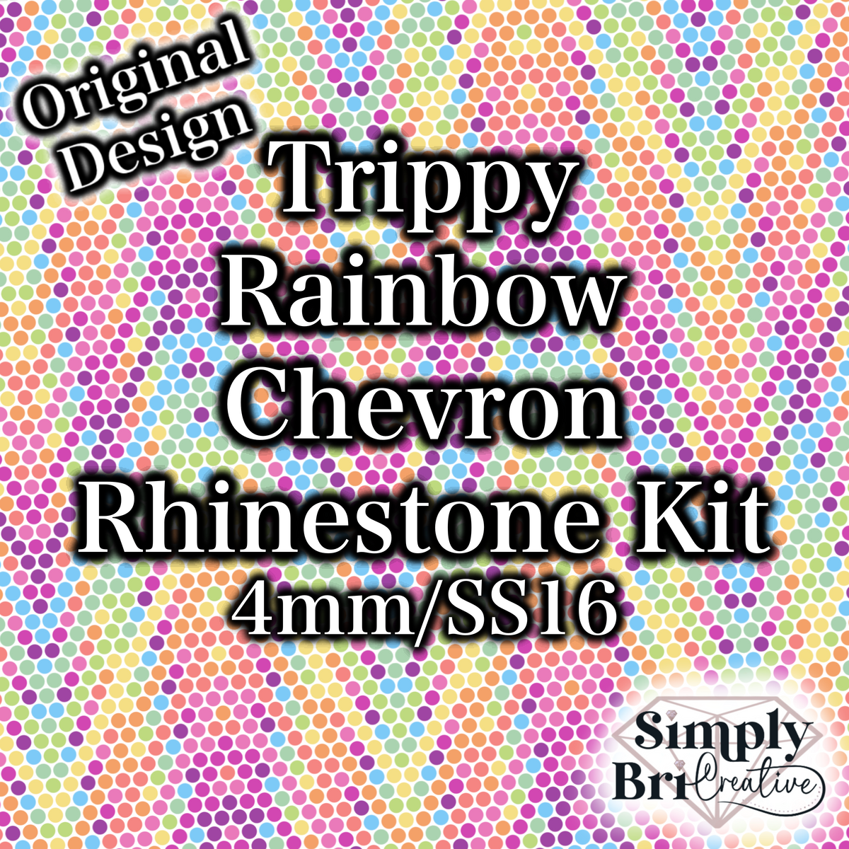 Trippy Rainbow Chevron Rhinestone Kit
